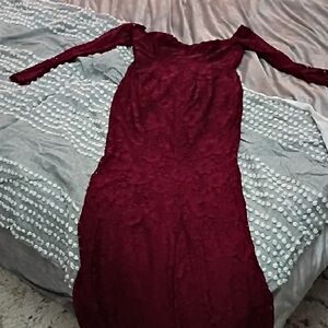Elegant Burgundy Lace Dress